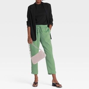Women's High-Rise Slim Straight Ankle Jogger Pants - A New Day™ Green M